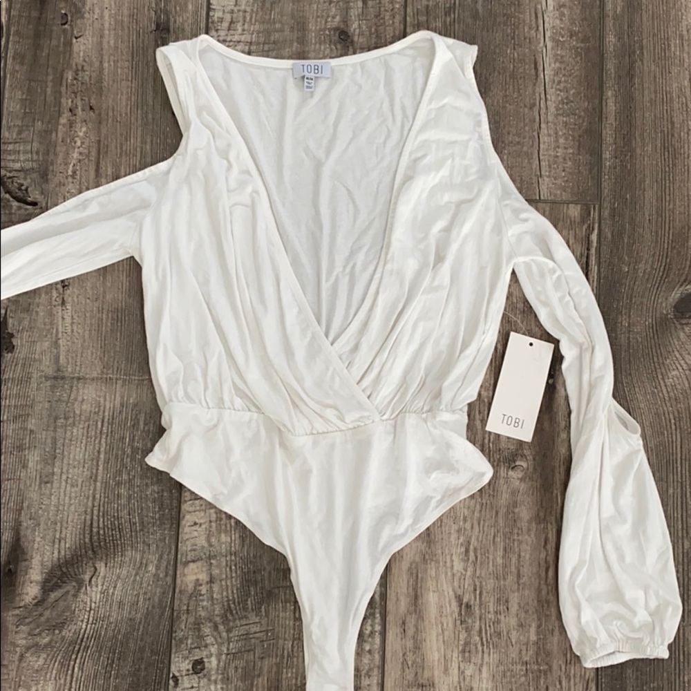 NWT White cut out Bodysuit size M